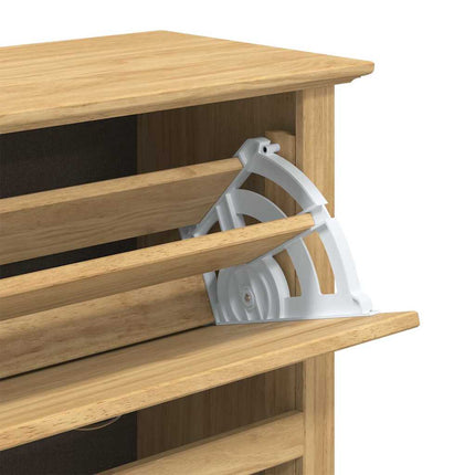 Schoenrek Bodo 80 X 35 X 118 Cm Bewerkt Hout Honing Bruin - XdropX