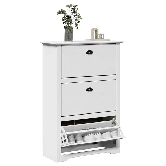Schoenrek Bodo 80 X 35 X 118 Cm Bewerkt Hout Honing Bruin - XdropX