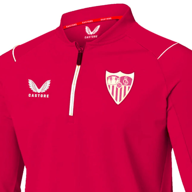 Sevilla FC dark pink training technical sweat top 2022/23 - Castore-1