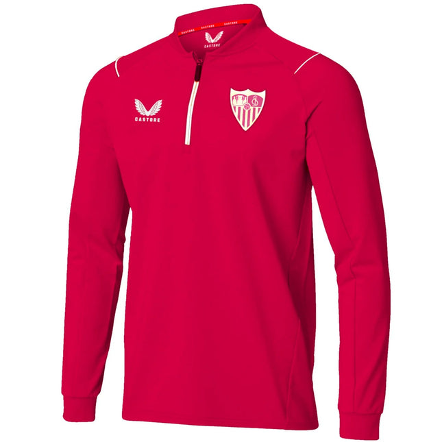 Sevilla FC dark pink training technical sweat top 2022/23 - Castore-0