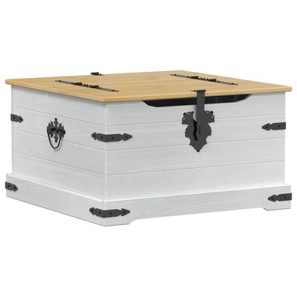 Storage Box Met Plank 78 X 78 X 45 Cm Massief Grenenhout - XdropX