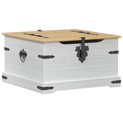 Storage Box Met Plank 78 X 78 X 45 Cm Massief Grenenhout - XdropX