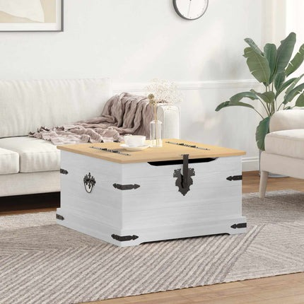 Storage Box Met Plank 78 X 78 X 45 Cm Massief Grenenhout - XdropX