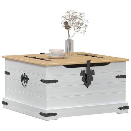 Storage Box Met Plank 78 X 78 X 45 Cm Massief Grenenhout - XdropX