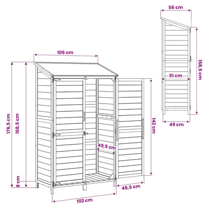 Tuin Shed Met Dak Massief Vurenhout - XdropX