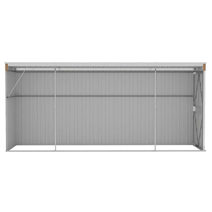 Tuinhuis Aan De Muur 118X382X178 Cm Gegalvaniseerd Staal Bruin - XdropX