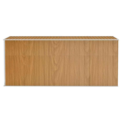 Tuinhuis Aan De Muur 118X382X178 Cm Gegalvaniseerd Staal Bruin - XdropX