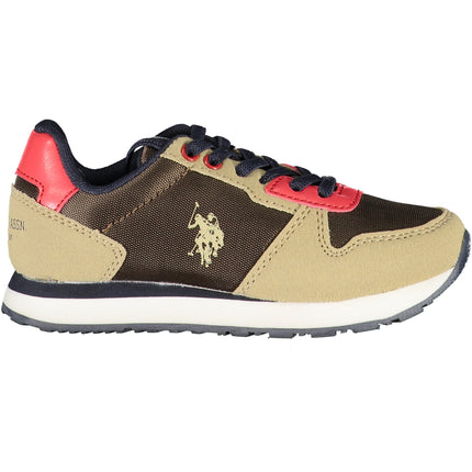 US POLO ASSN. BROWN CHILDREN'S SPORTS SHOES-0
