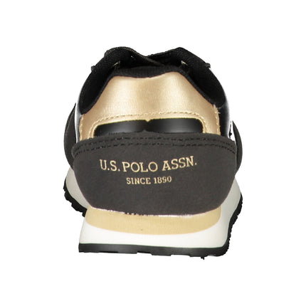 US POLO ASSN. BLACK CHILDREN'S SPORTS SHOES-1