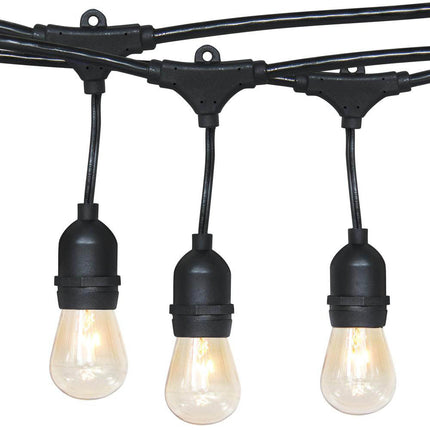 Sznur świetlny LED, wodoodporny, 15 lampek z diodami LED, gwint E27, 14,6 m, barwa światła ciepła biel-4