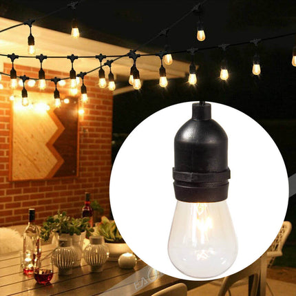 Sznur świetlny LED, wodoodporny, 15 lampek z diodami LED, gwint E27, 14,6 m, barwa światła ciepła biel-2