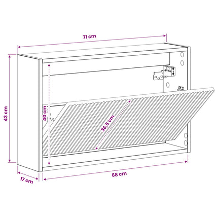 Wandgemonteerde Schoenenkast Arnhem 71 X 17 X 43 Cm - XdropX