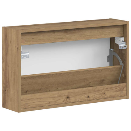 Wandgemonteerde Schoenenkast Breda 71 X 17 X 43 Cm Bewerkt Hout - XdropX