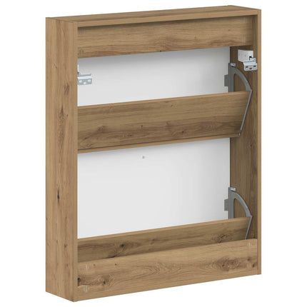 Wandgemonteerde Schoenenkast Delft 71 X 17 X 86 Cm Bewerkt Hout - XdropX