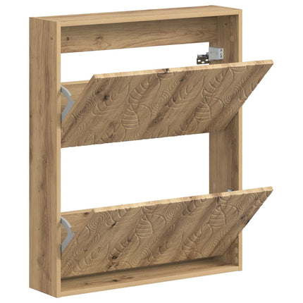 Wandgemonteerde Schoenenkast Delft 71 X 17 X 86 Cm Bewerkt Hout - XdropX