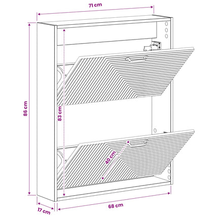 Wandgemonteerde Schoenenkast Haarlem 71 X 17 X 86 Cm - XdropX