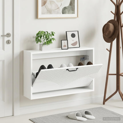 Wandgemonteerde Schoenenkast Hoorn 71 X 17 X 43 Cm Bewerkt Hout - XdropX