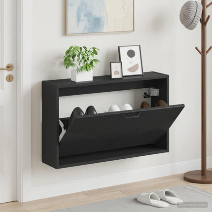 Wandgemonteerde Schoenenkast Hoorn 71 X 17 X 43 Cm Bewerkt Hout - XdropX