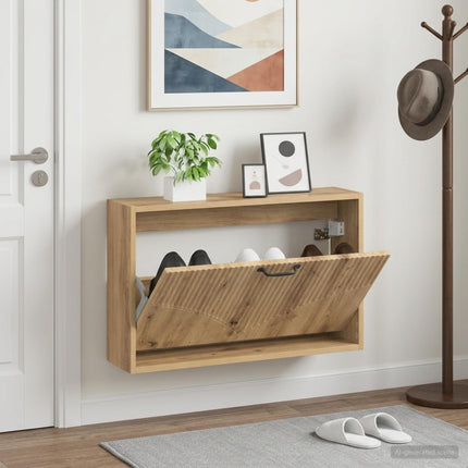 Wandgemonteerde Schoenenkast Hoorn 71 X 17 X 43 Cm Bewerkt Hout - XdropX