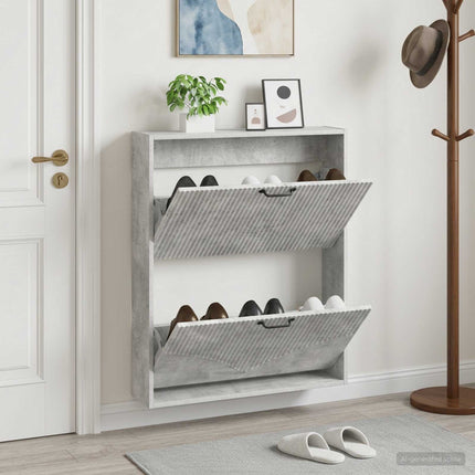Wandgemonteerde Schoenenkast Hoorn 71 X 17 X 86 Cm Bewerkt Hout - XdropX