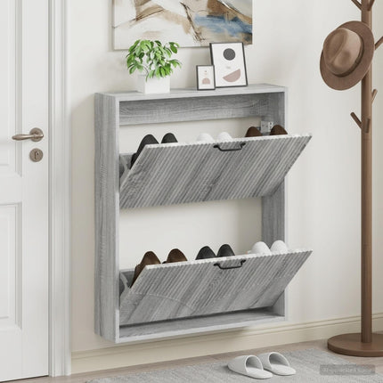 Wandgemonteerde Schoenenkast Hoorn 71 X 17 X 86 Cm Bewerkt Hout - XdropX