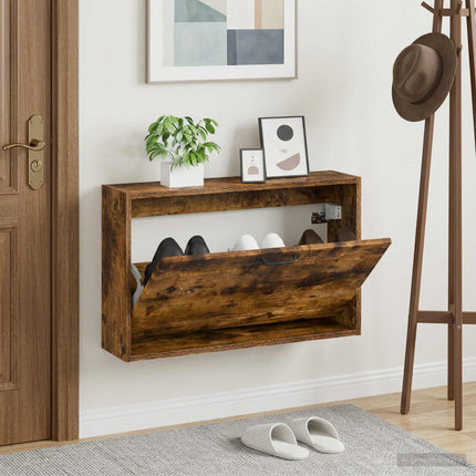 Wandgemonteerde Schoenenkast Utrecht 71 X 17 X 43 Cm - XdropX