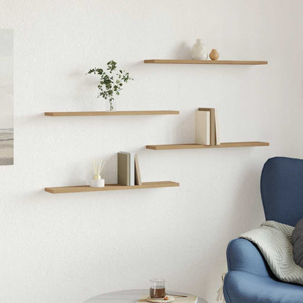 Wandschappen 4 St 60X20X1,5 Cm Bewerkt Hout Artisanaal Eiken - XdropX