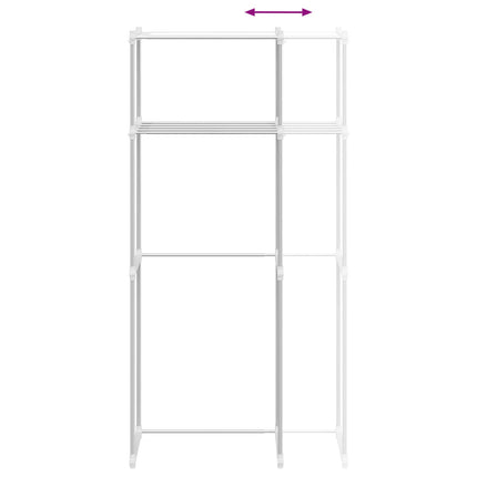 Wasmachineplank Met Opslag Wit 70 X 27 X 136 Cm Aluminium - XdropX