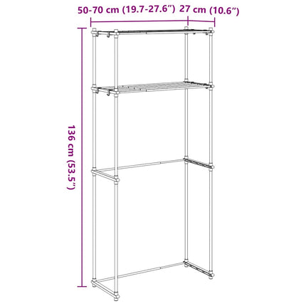 Wasmachineplank Met Opslag Wit 70 X 27 X 136 Cm Aluminium - XdropX