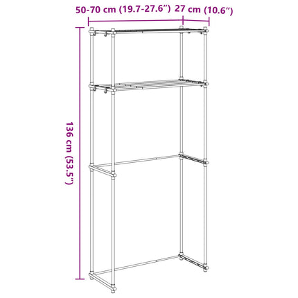 Wasmachineplank Met Opslag Wit 70 X 27 X 136 Cm Aluminium - XdropX