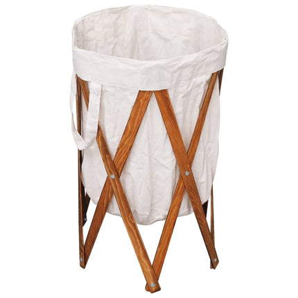 Wasmand Inklapbaar Hout En Stof - XdropX