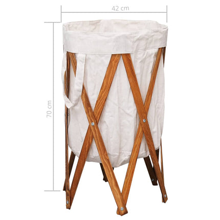 Wasmand Inklapbaar Hout En Stof - XdropX