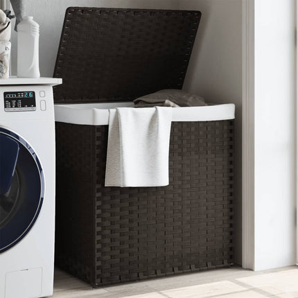Wasmand Met 2 Vakken 53X35X57 Cm Poly Rattan - XdropX