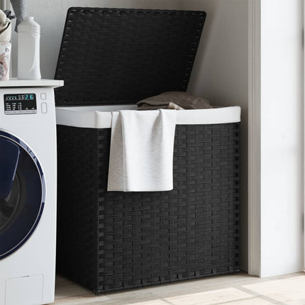 Wasmand Met 2 Vakken 53X35X57 Cm Poly Rattan - XdropX