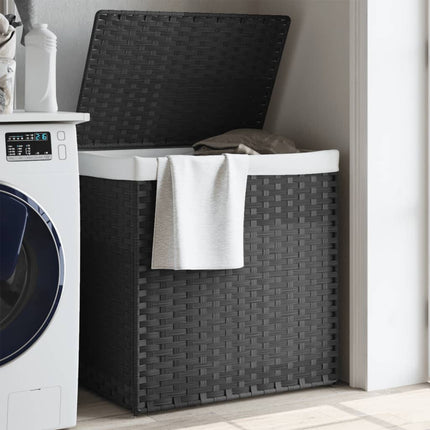 Wasmand Met 2 Vakken 53X35X57 Cm Poly Rattan - XdropX