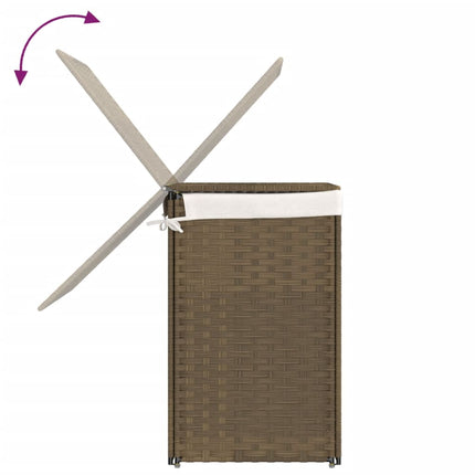 Wasmand Met 2 Vakken 53X35X57 Cm Poly Rattan - XdropX