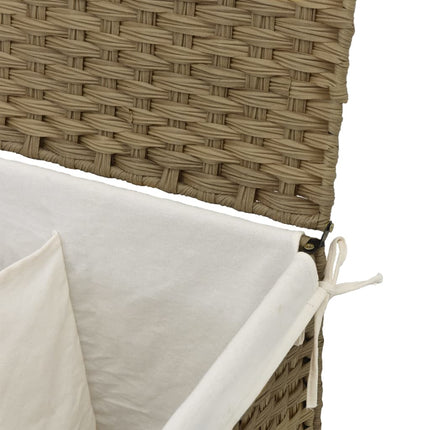 Wasmand Met 2 Vakken 53X35X57 Cm Poly Rattan - XdropX