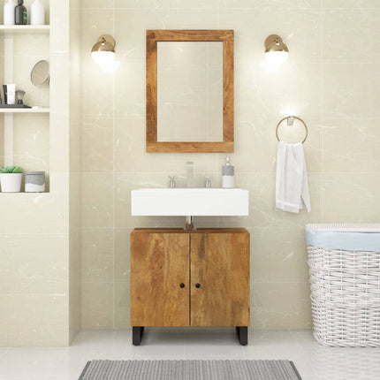 Wastafelkast 62X33X58 Cm Massief Mangohout En Bewerkt Hout - XdropX
