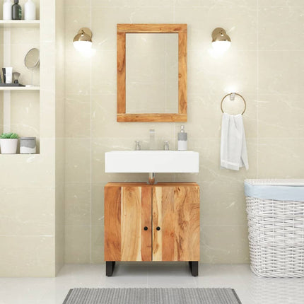 Wastafelkast 62X33X58 Cm Massief Mangohout En Bewerkt Hout - XdropX