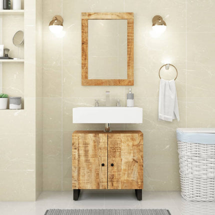 Wastafelkast 62X33X58 Cm Massief Mangohout En Bewerkt Hout - XdropX